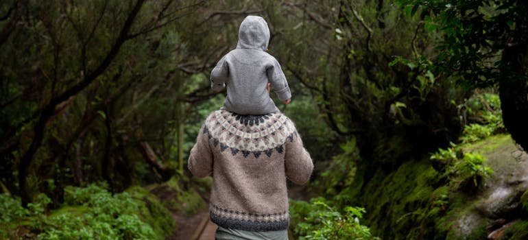 A person with the baby enjoying weekend getaways near San Antonio
