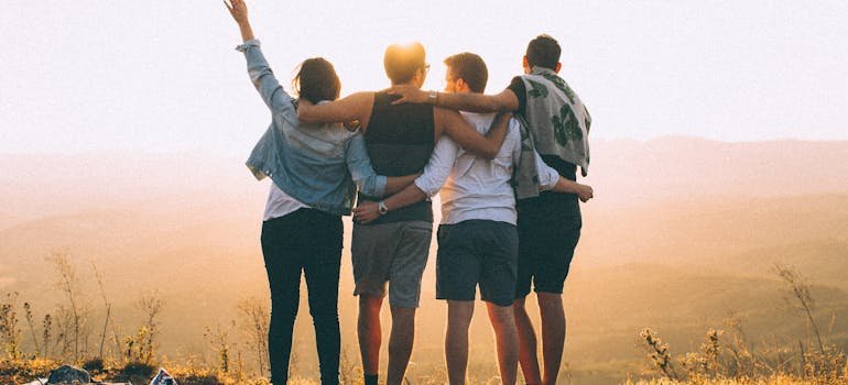 Friends enjoying one of the best weekend getaways near San Antonio