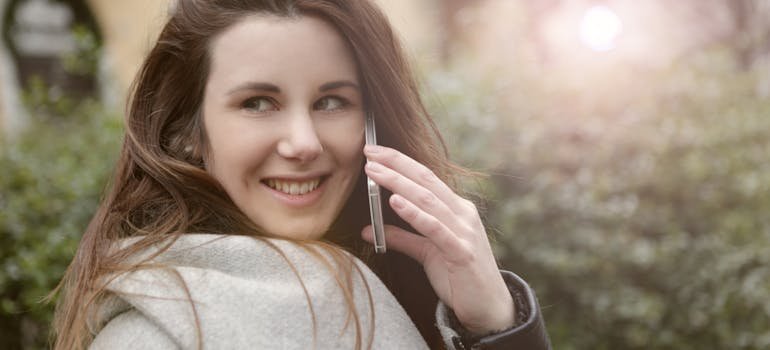 A person talking on the phone