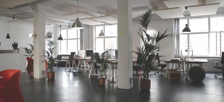 An open space office 