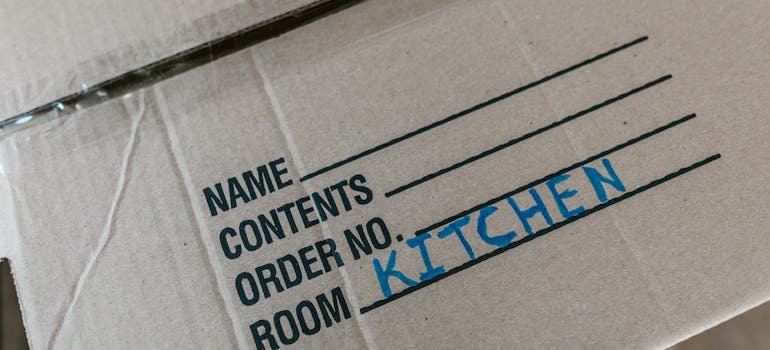 Kitchen writen on the box