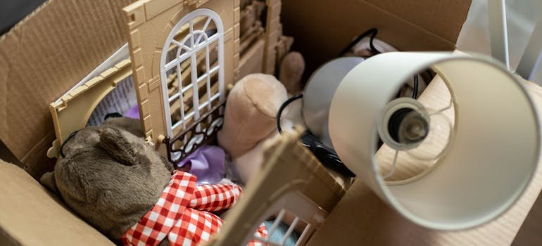 Toys in the moving box