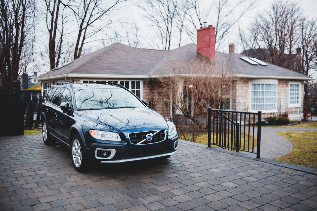 A car parked in front of the house in one of the neighborhoods in Converse for new residents