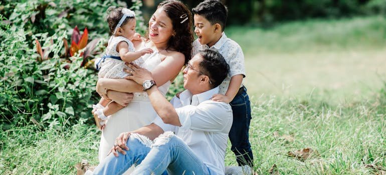 A family in the park
