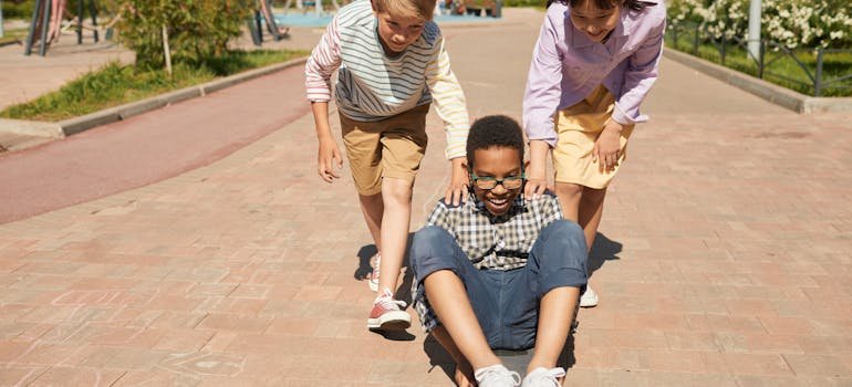 Kids playing on the street