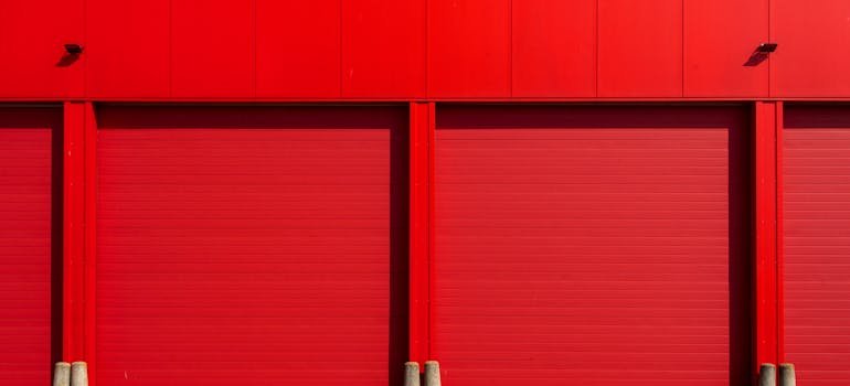 Red storage units 