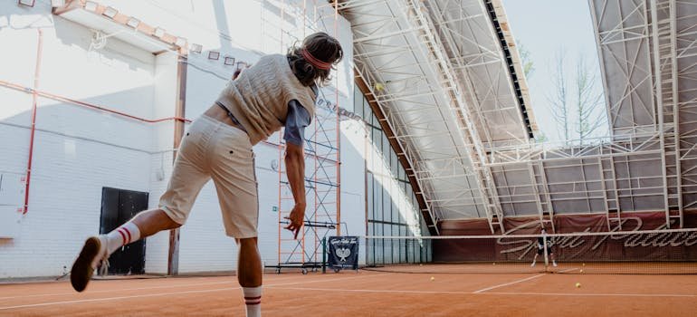 A person playing tennis 