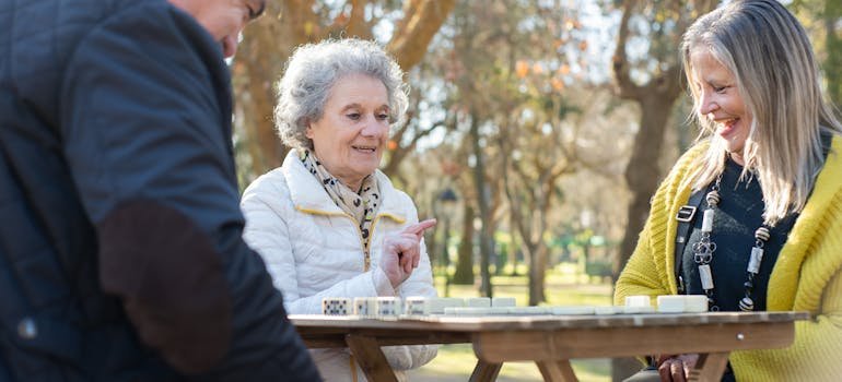 Seniors in the park in one of the senior-friendly towns in Texas