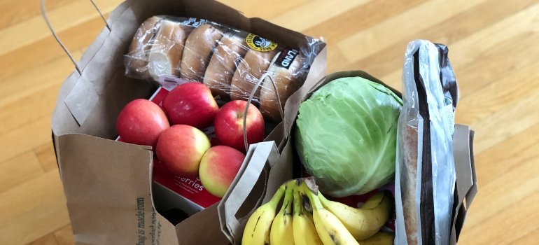 Groceries in paper bags 