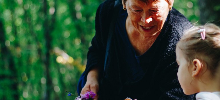 Senior and child enjoying one of the safe and affordable cities in Bexar County for retirement