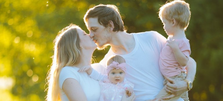 Happy family enjoying family-friendly living in the San Antonio area 