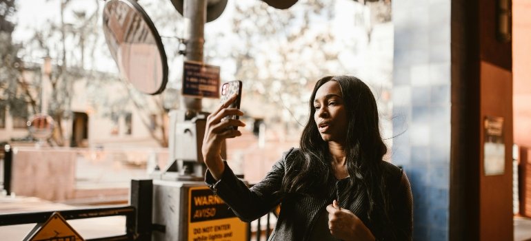 a girl taking selfie