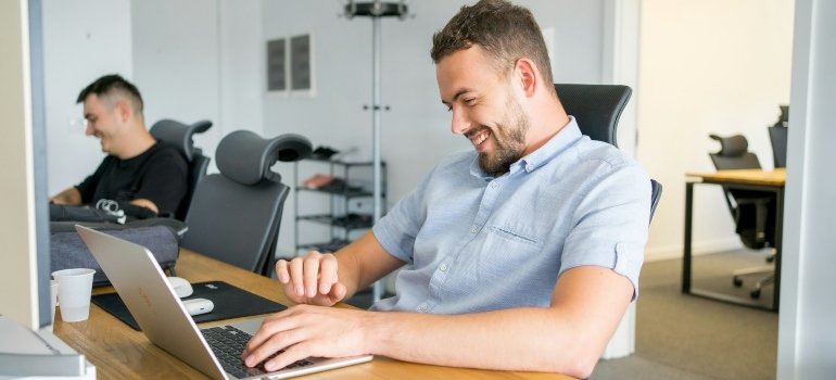 People laughing at work