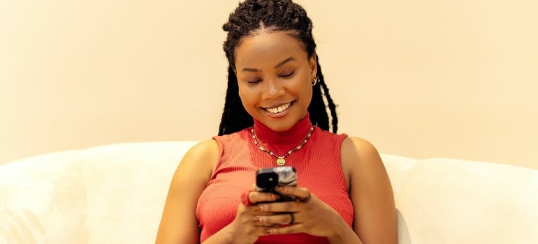 Person looking at a phone