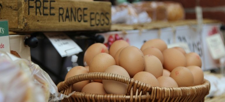 Brown Eggs in Brown Wicker Basket