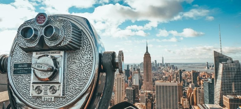 the city landscape portrayed in the picture